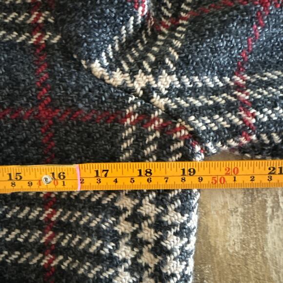 Express x Negin Mersalehi Brown Cream plaid cropped wool blend bomber jacket XS - Picture 4 of 6